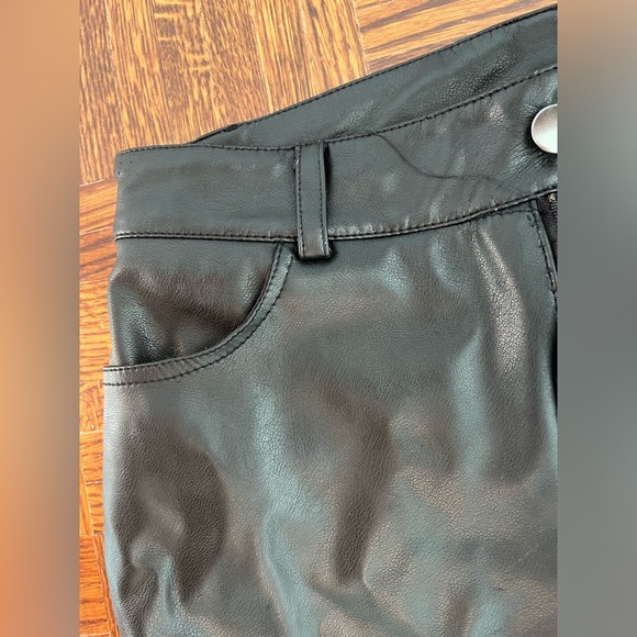 DYNAMITE leather straight leg pants in size 2 - Picture 3 of 5